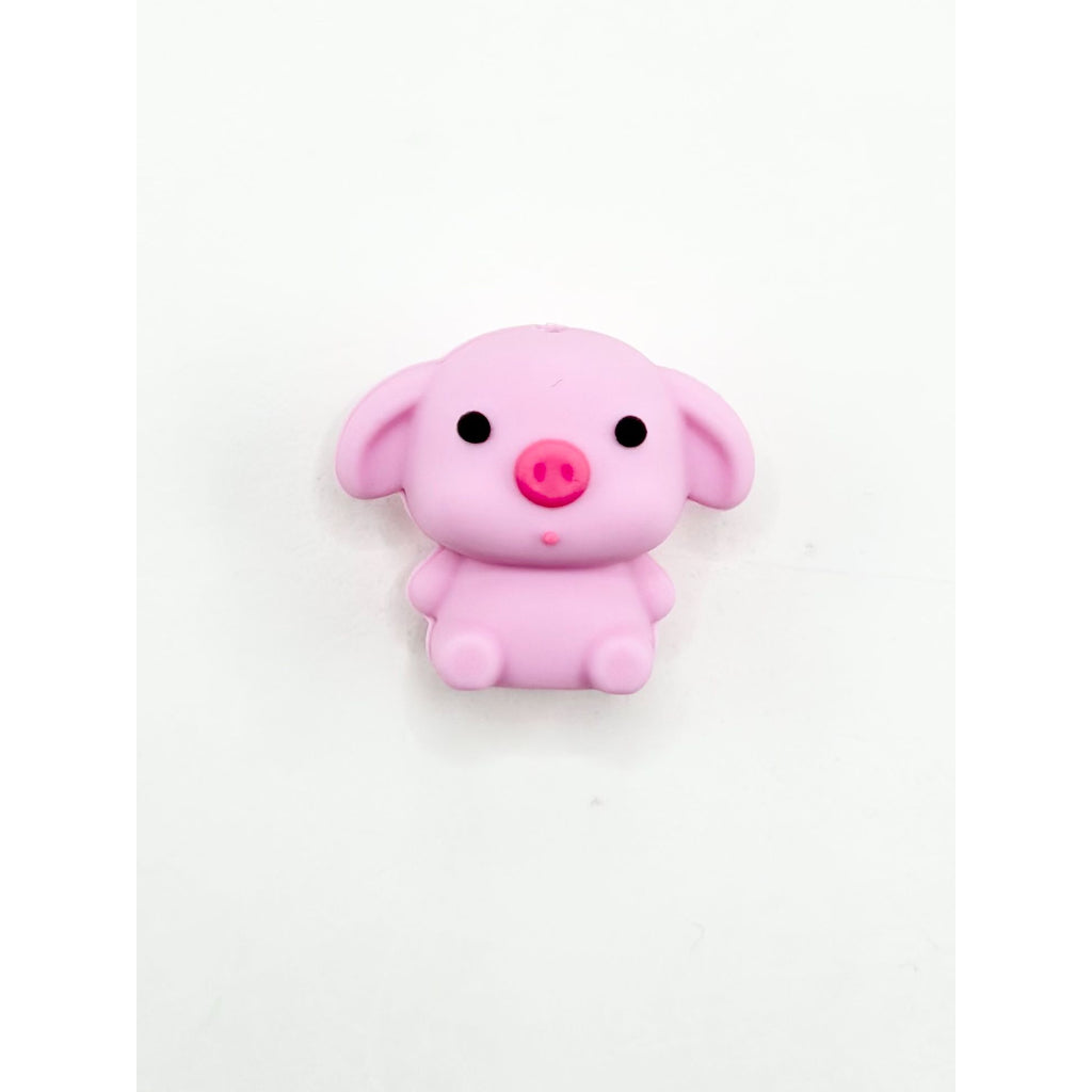 3Dのかわいいピンクの子豚のシリコンフォーカルビーズ