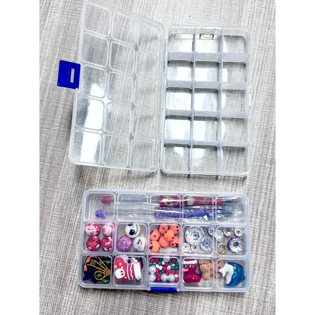 Bead Case, Clear Bead Box, Plastic Storage Jewelry Display Box, Size 9.8*2.2*17.3cm, Please Read the Description
