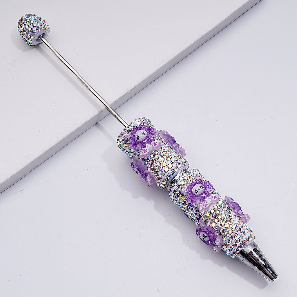 Little Cute Purple Doll AB Rhinestones Beadable Clay Pens