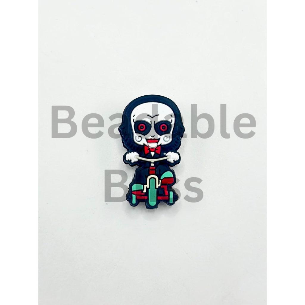 トライクに乗ったハロウィン ホラー ジグサ シリコン フォーカル ビーズ