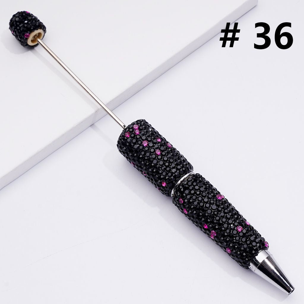 Halloween Beadable Clay Pens with Light Purple & Black Rhinestones Covered the Entire Pen