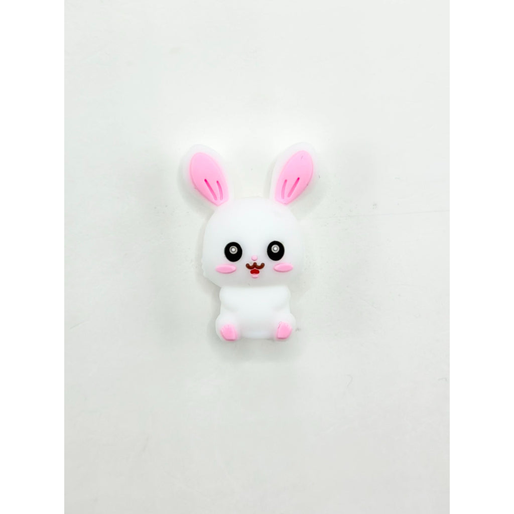 3Dのかわいい小さなウサギの耳付きシリコンフォーカルビーズ