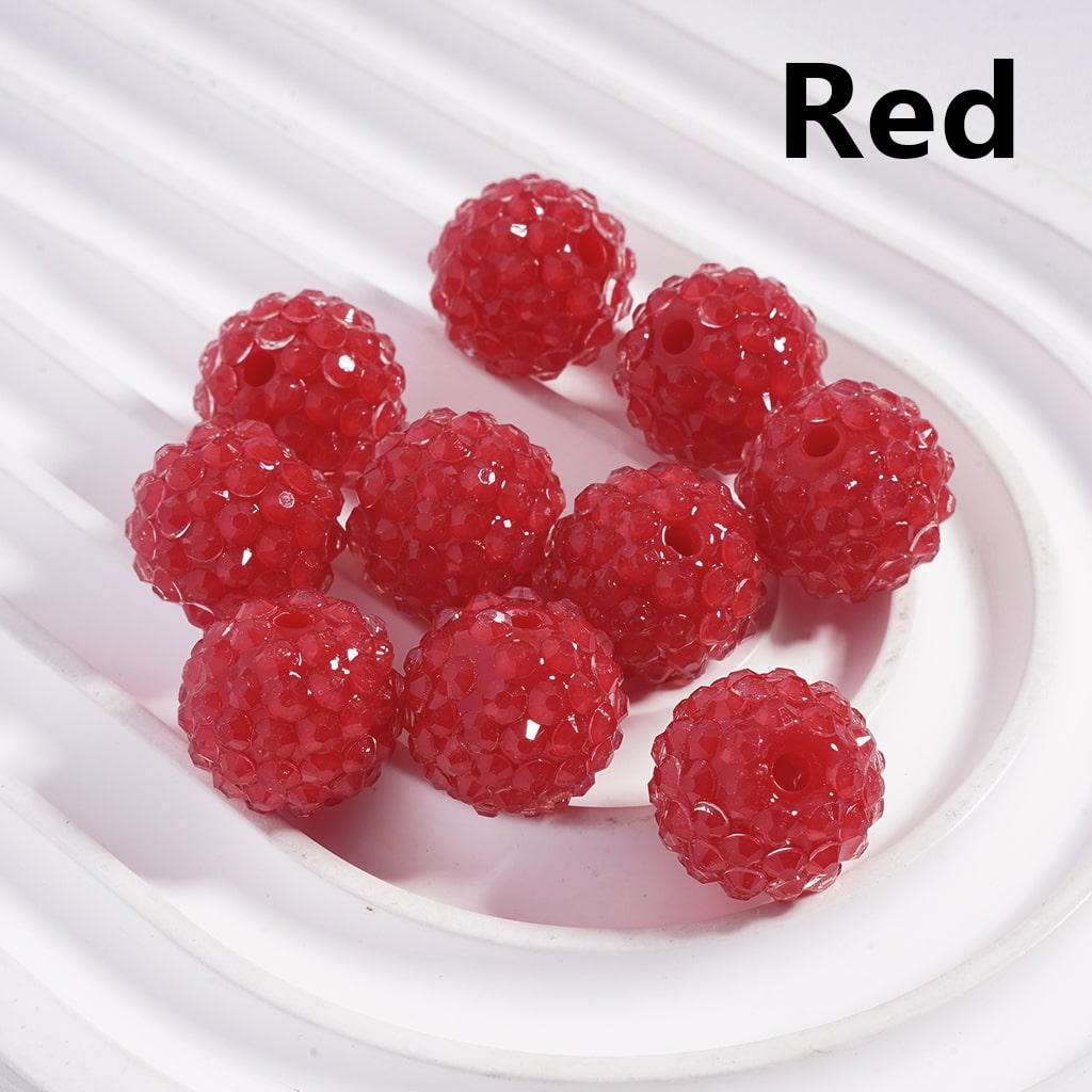 Clear Color Rhinestones Waxberry Ball Round Acrylic Beads, 16MM