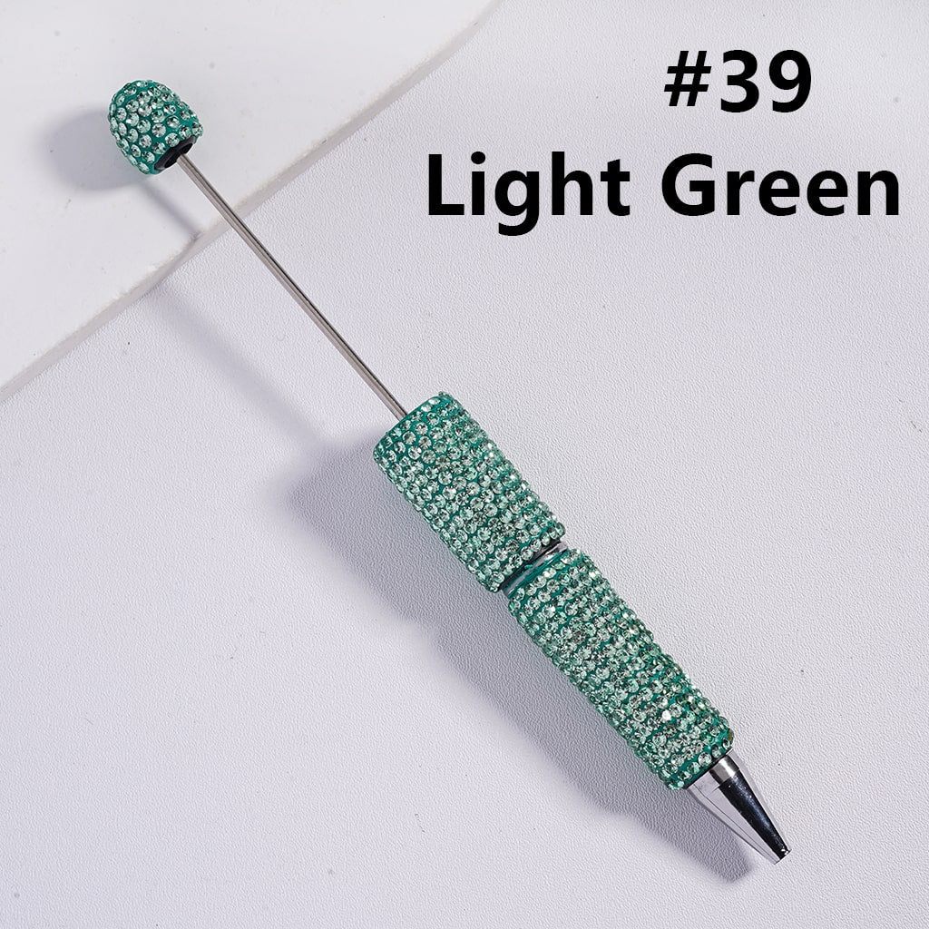 Beadable Clay Pens with Shiny Rhinestones Covered the Entire Pen