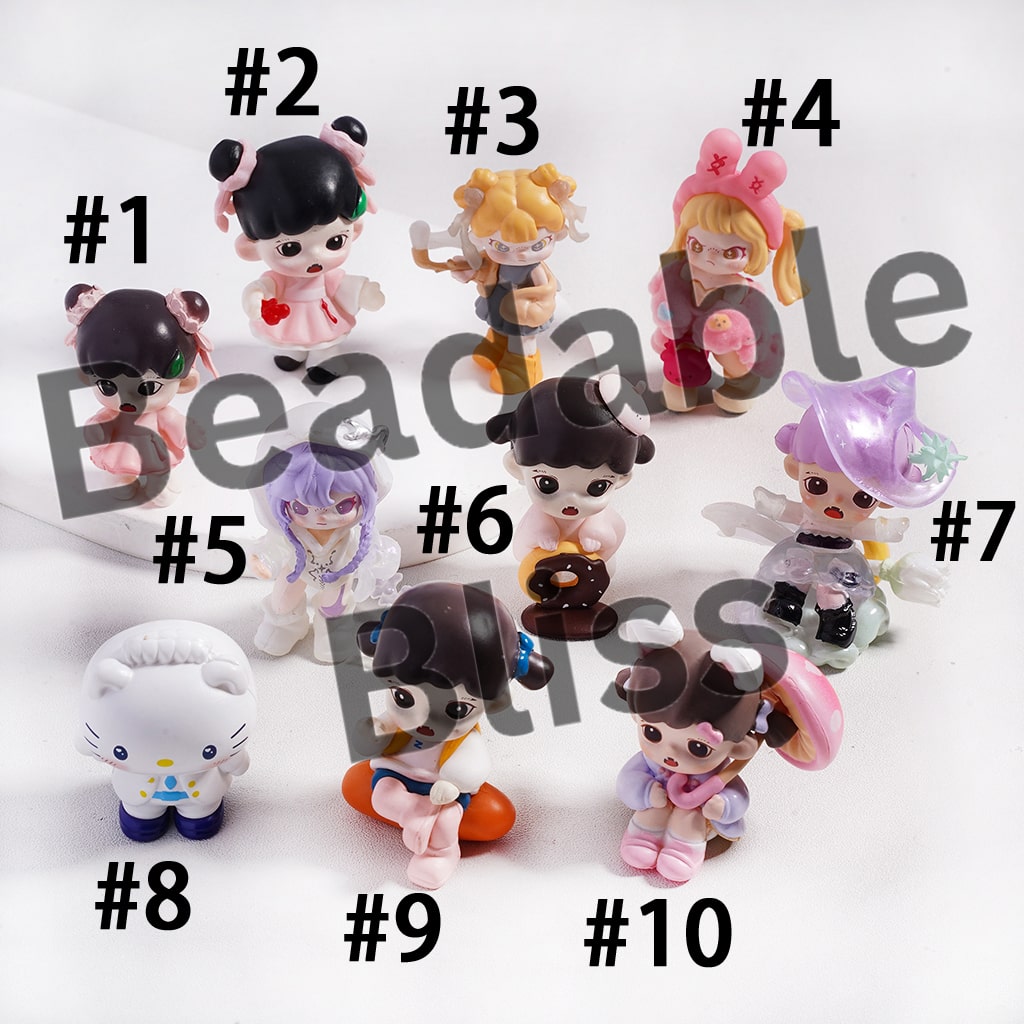 Acrylic Figures Baby Girls Character in Various Clothes and Cute Cat Character Series, Jewelry Accessories (Please Read Description)