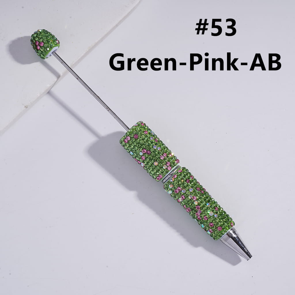 Beadable Clay Pens with Multi-Color & AB Rhinestones Covered the Entire Pen
