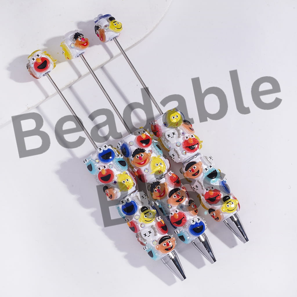 Beadable Clay Pens with Classic Puppet Character and AB Rhinestones