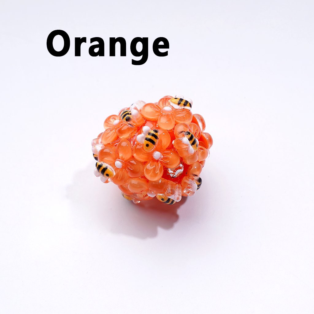 ミニかわいい花の蜂の透明ラインストーンラウンドアクリルビーズ、無地、約20mm