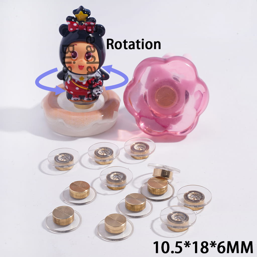 DIY Gold Alloy Spinning Bearing with Tiny Clear Acrylic Round Base Washer, 10.5*18*6MM (Please Read Description)