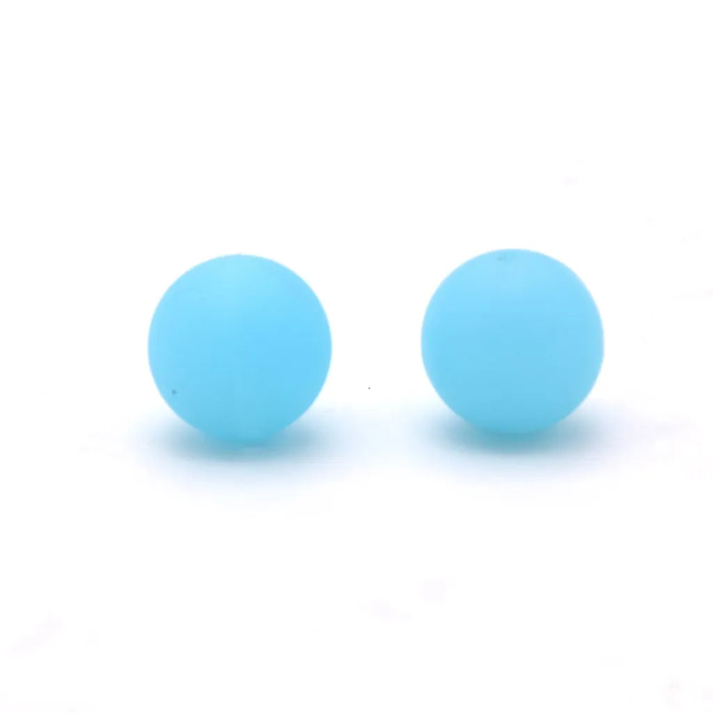 シリコンビーズ、ソリッドカラー、15 mm