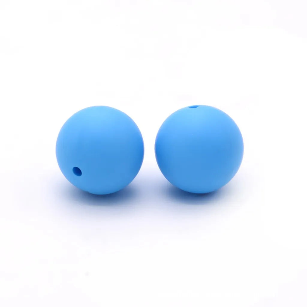 シリコンビーズ、ソリッドカラー、15 mm