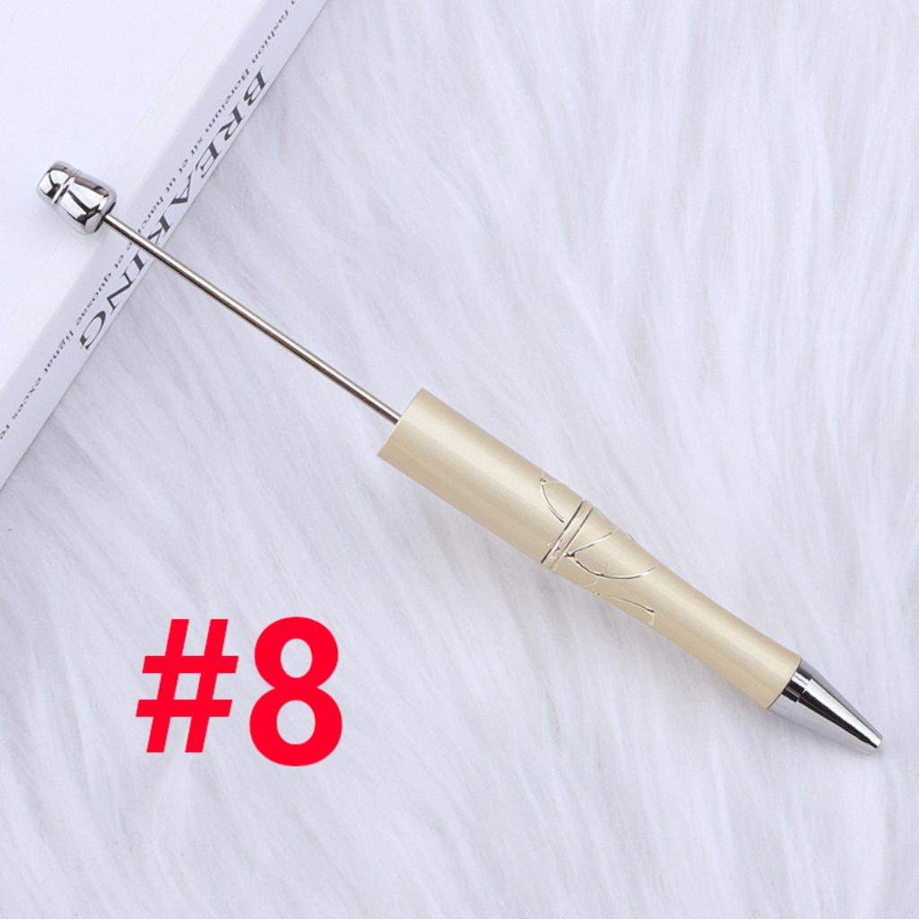 New Style DIY Plastic Relif Silver Crack Design Beadable Pen in Solid Color