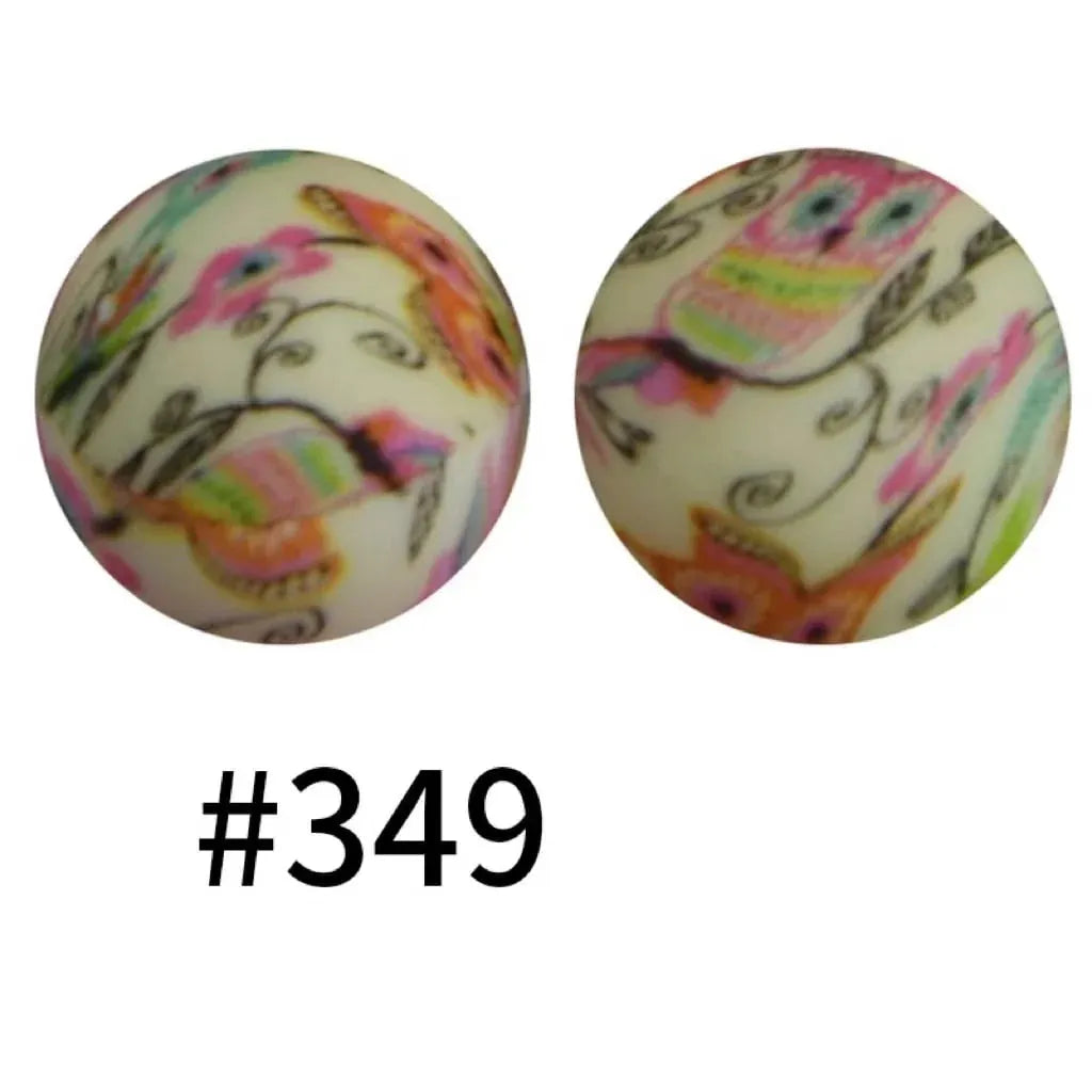 Printed Silicone Beads 15 mm
