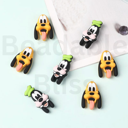 Silicone Focal Beads 3D Cute Goof Plut Dog Disne