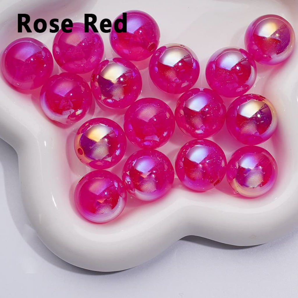 UV Coating Luminous Glossy Glitter Galaxy Round Acrylic Beads, 20MM