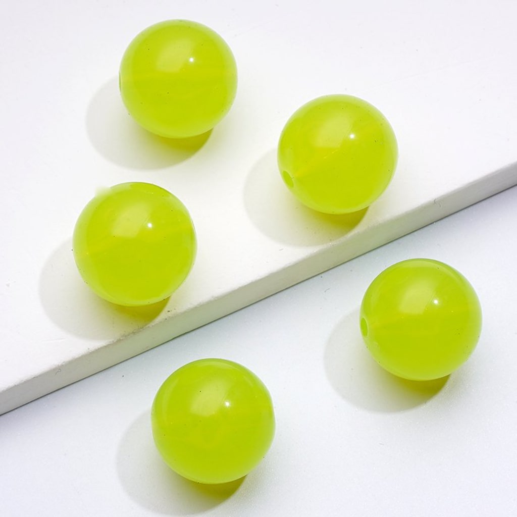 Glossy Jelly Candy Color Round Acrylic Beads, 16MM