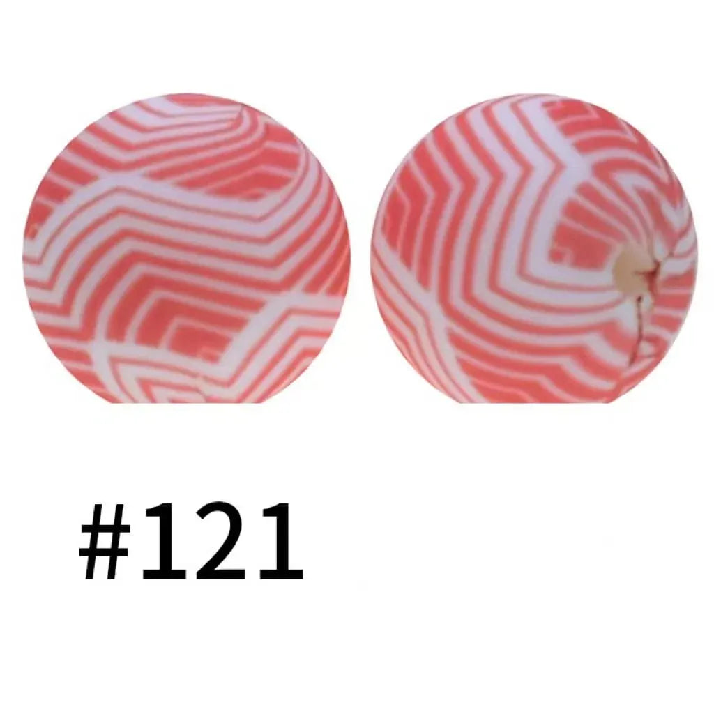Printed Silicone Beads 15 mm