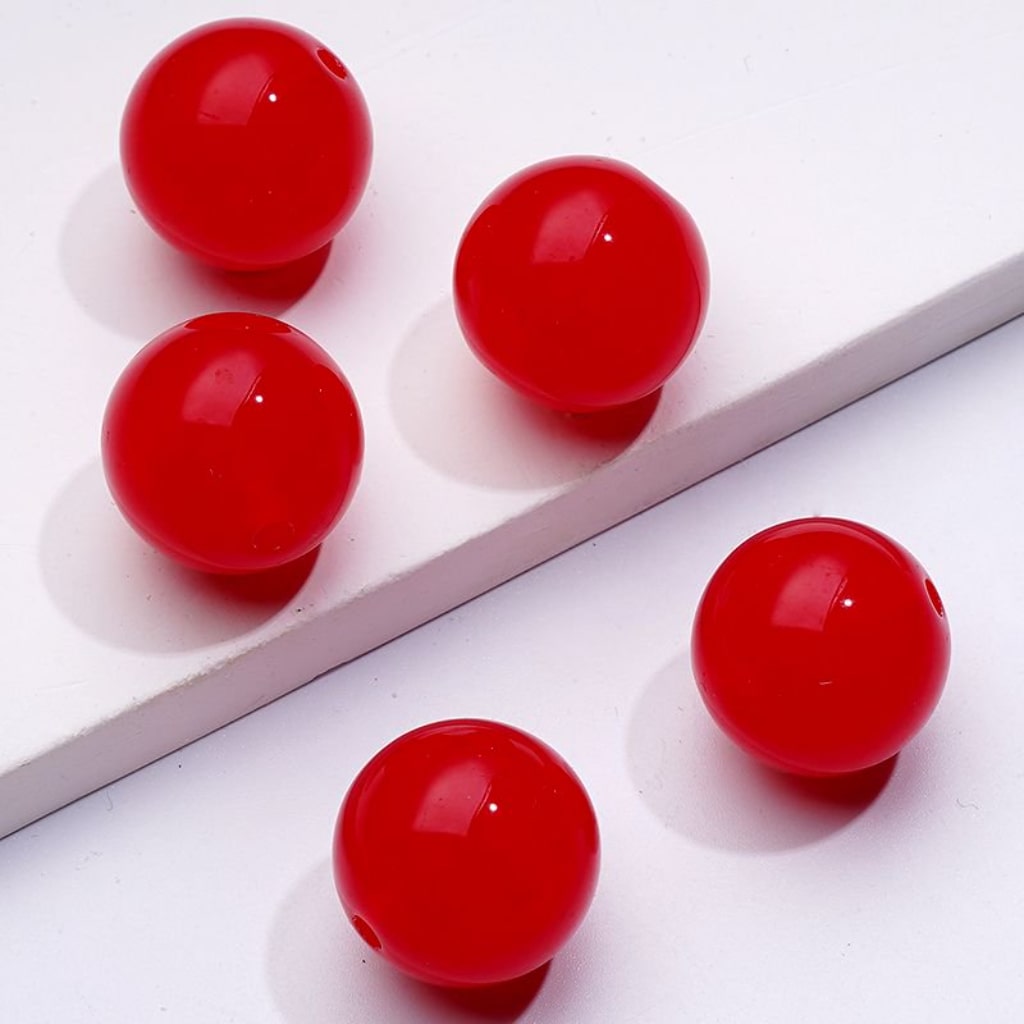 Glossy Jelly Candy Color Round Acrylic Beads, 16MM