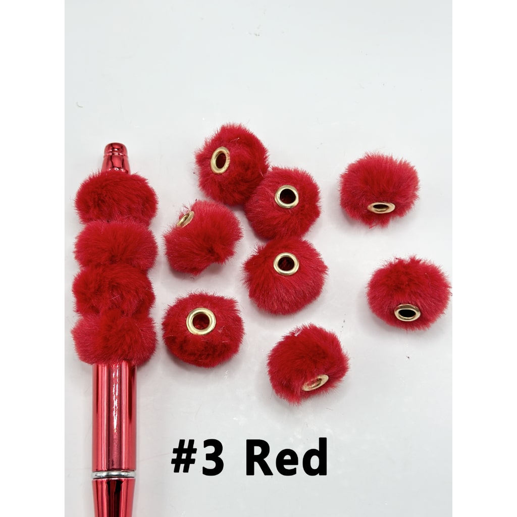 Pom Pom Fluffy Hard Beads and in Solid Colors