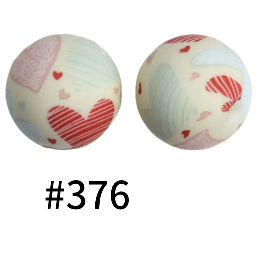 Printed Silicone Beads 15 mm