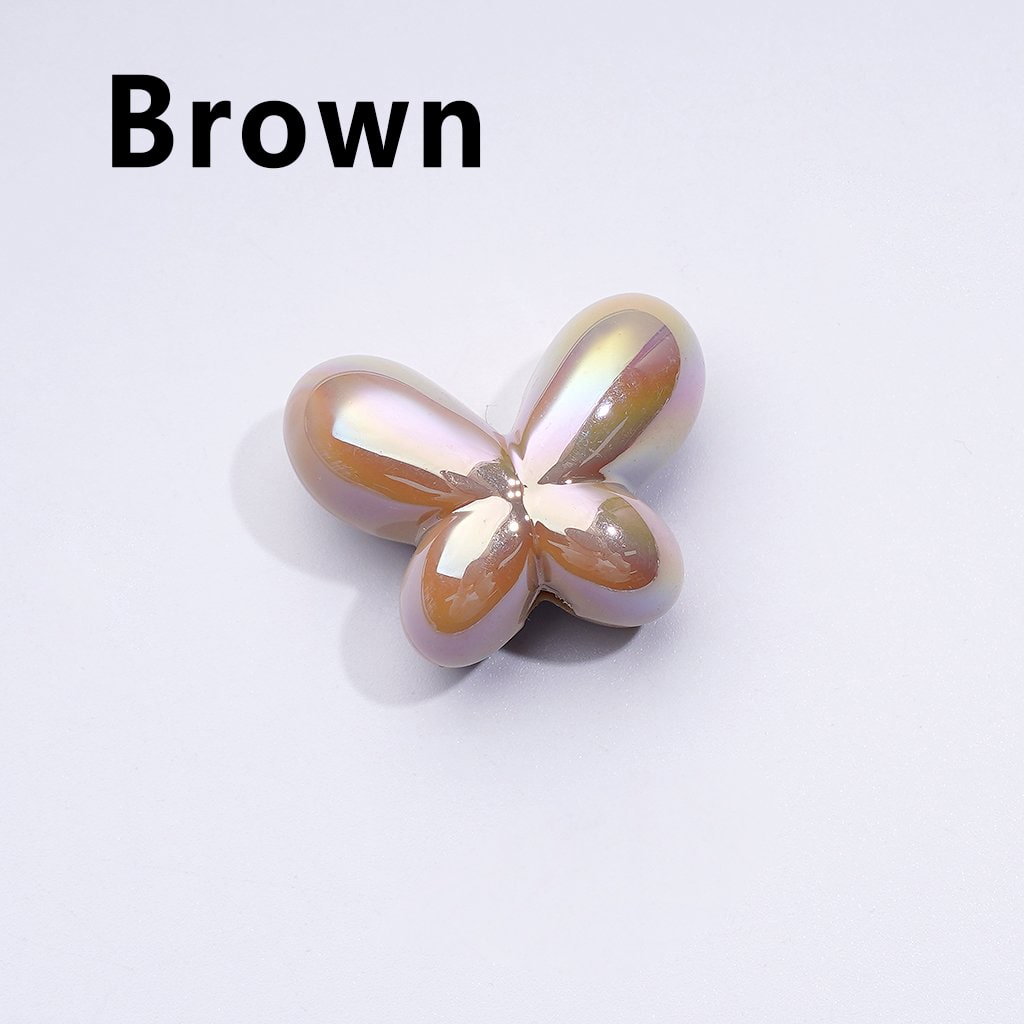 UV Coating Shiny Luminous Cute Butterfly Bowknot Acrylic Beads, Around 25*19MM