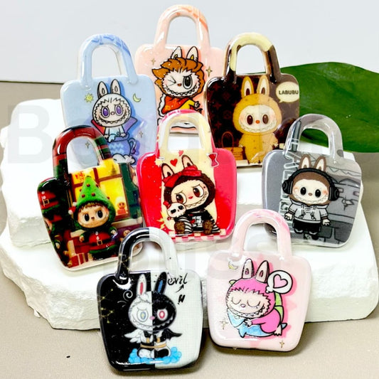 かわいいLabu Pop Marハンドバッグアクリルビーズ、約37×50MM、説明をお読みください。