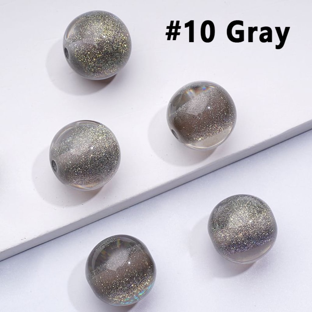 Bling Bling Glitter Galaxy Half Sugar Core Colorful Round Acrylic Beads, 12MM