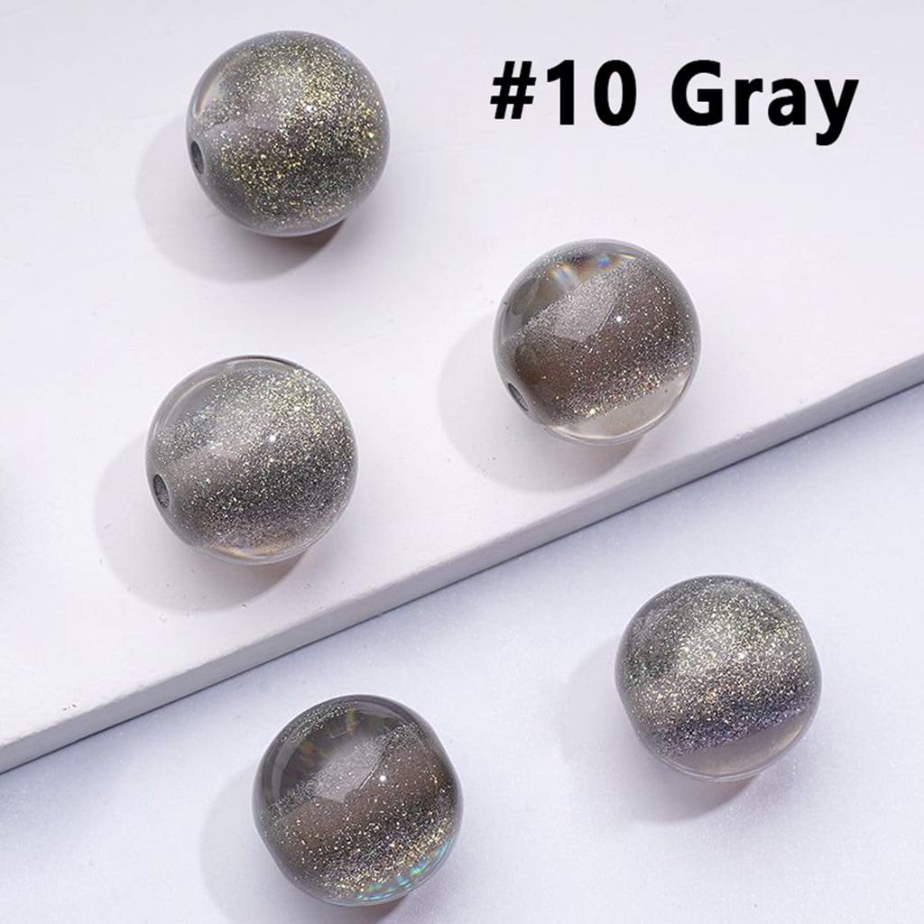 Shiny Glittery Round Acrylic Beads, 16MM