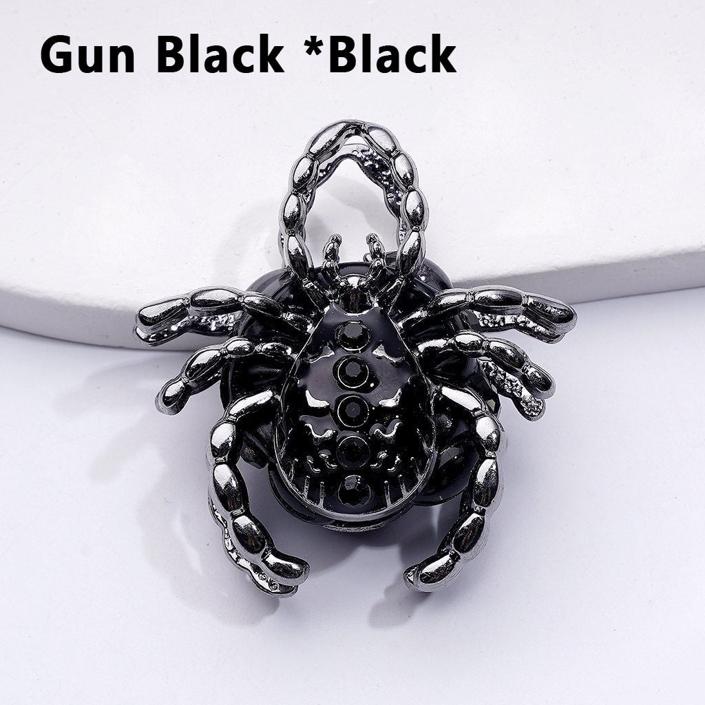 Bling Bling Fancy Alloy Spider with Colorful Rhinestones Clay Beads, Around 40*36*20MM