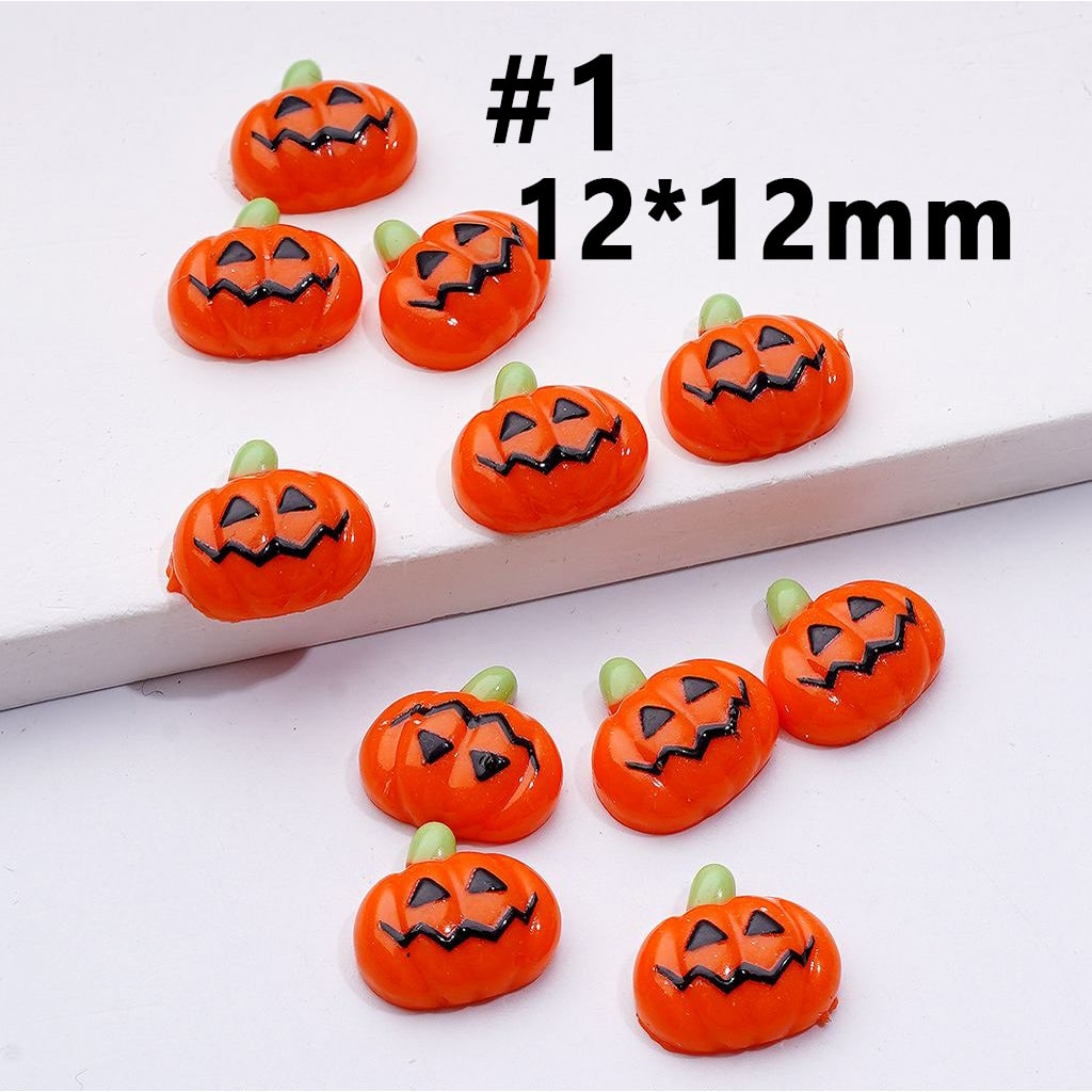Mini Cute Halloween Series Pumpkin Bat Ghost Magic Hat Cat Cross Charms for Jewelry Accessories