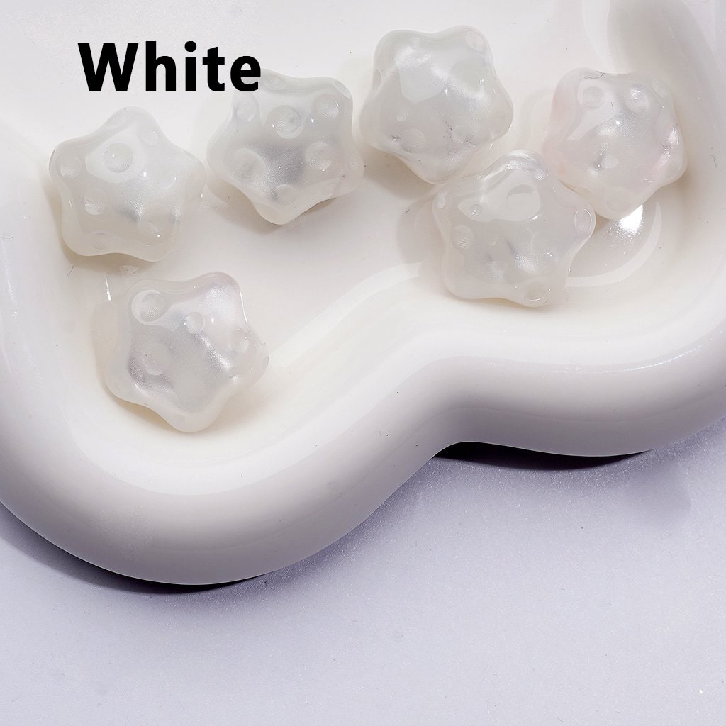 Mini Cute Cat Eye Style Glitter Cheesy Stripes Five-Pointed Star Shape Acrylic Beads, Around 20*16MM