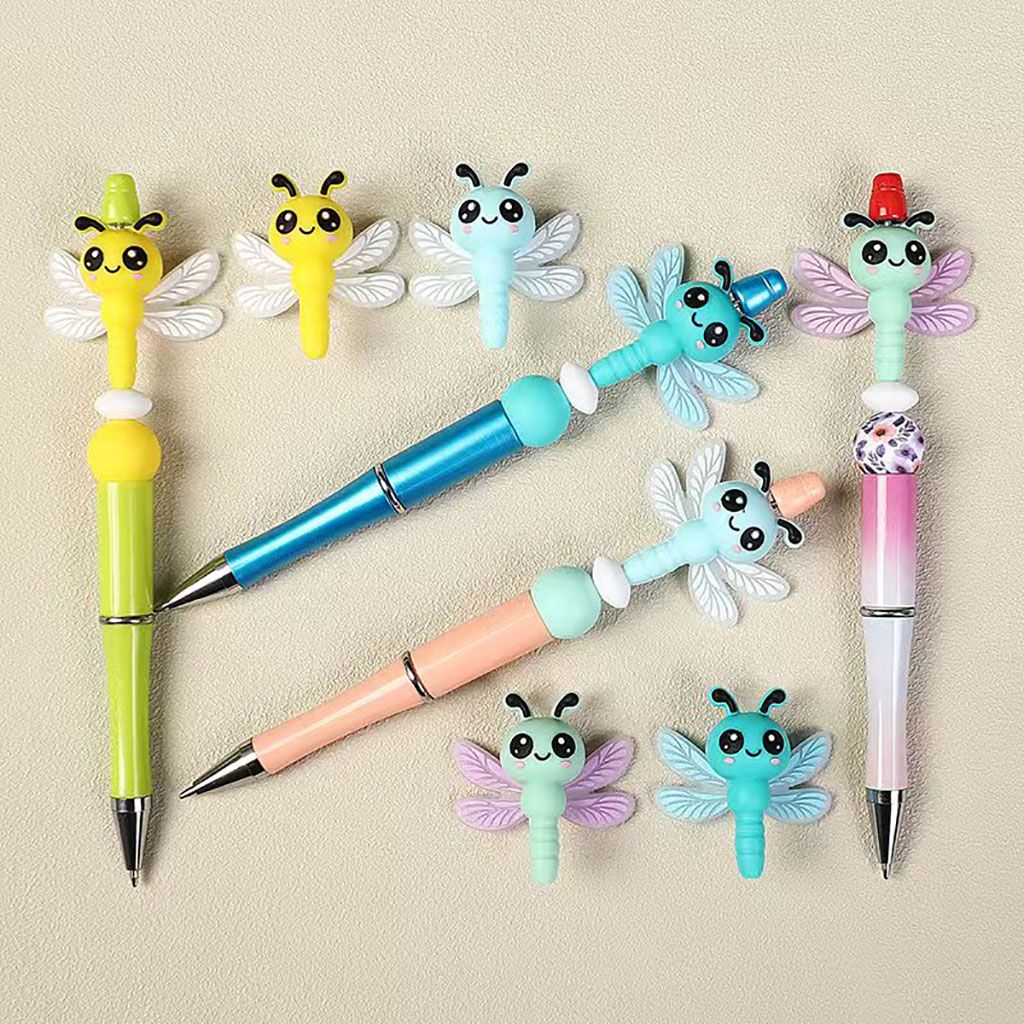 Silicone Focal Beads 3D Cute Dragonfly with Big Eye and Wings, 39MM, Multi-Color