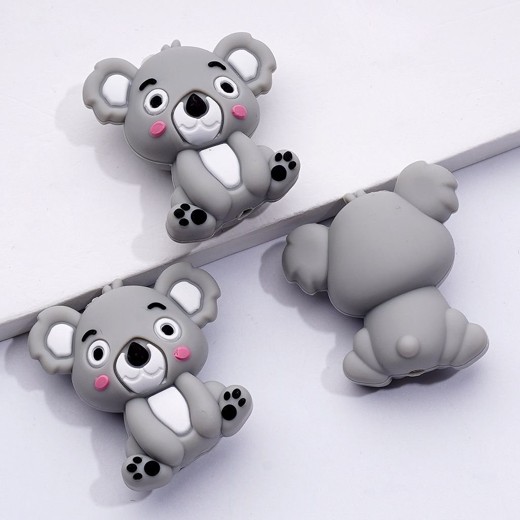 3D Little Cute Koala Silicone Focal Beads