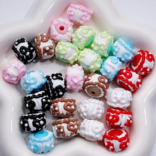 Cute Colorful Bows Music Notes Round Acrylic Beads, Around 20MM
