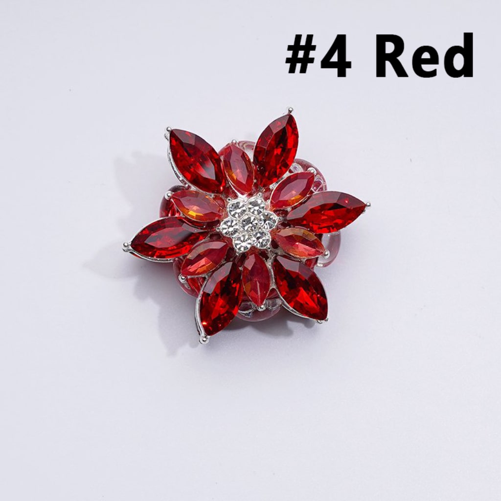 Fancy Silver Alloy Six-Petaled Flower with Clear & Colorful Rhinestones Clay Beads, Around 38MM
