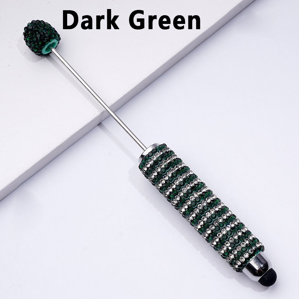 Beadable Bling Bling Double-Color Shiny Rhinestones Clay Stylus Pens