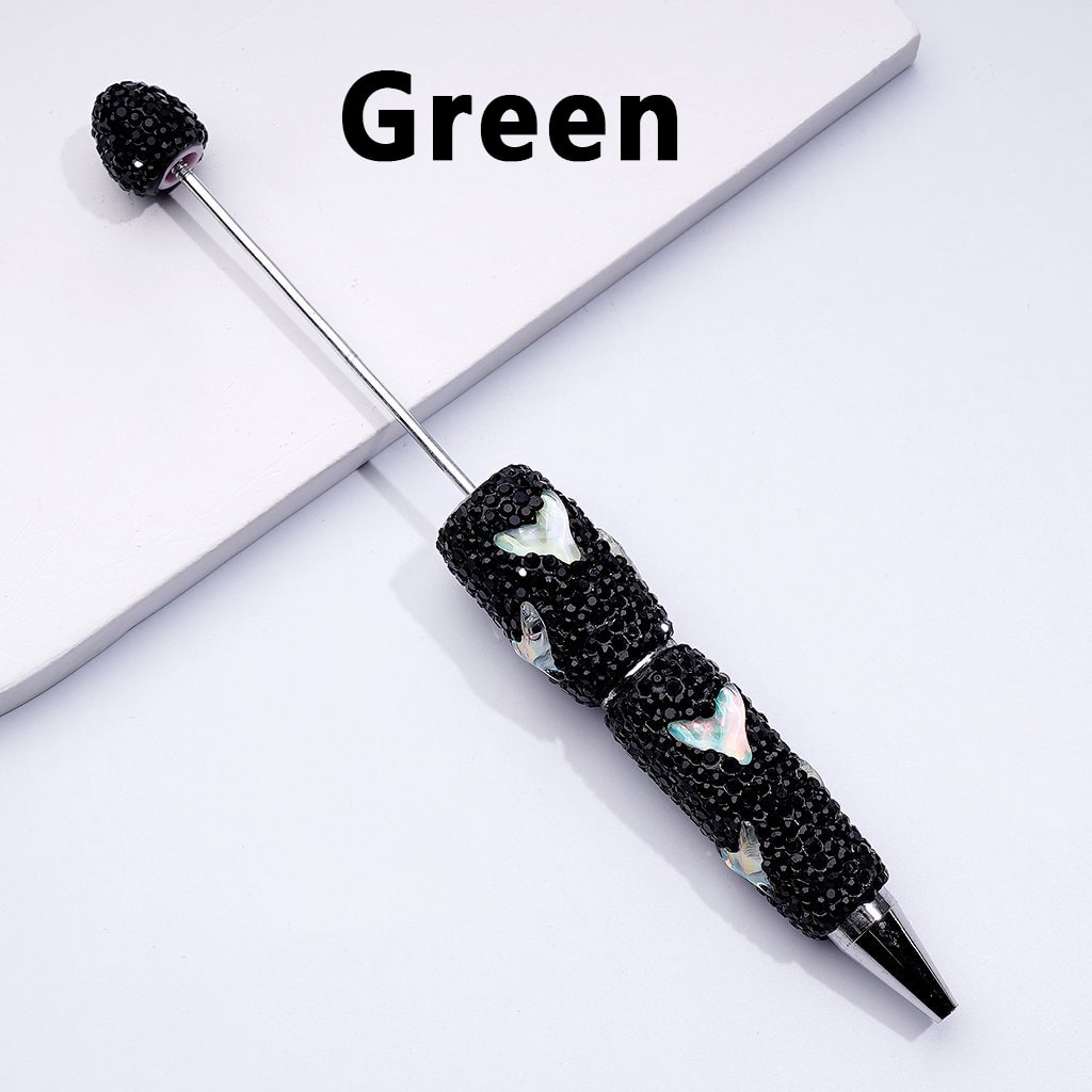 Beadable Clay Pens with Cute Clear Colorful Fish Tails Black Rhinestones Covered the Entire Pen