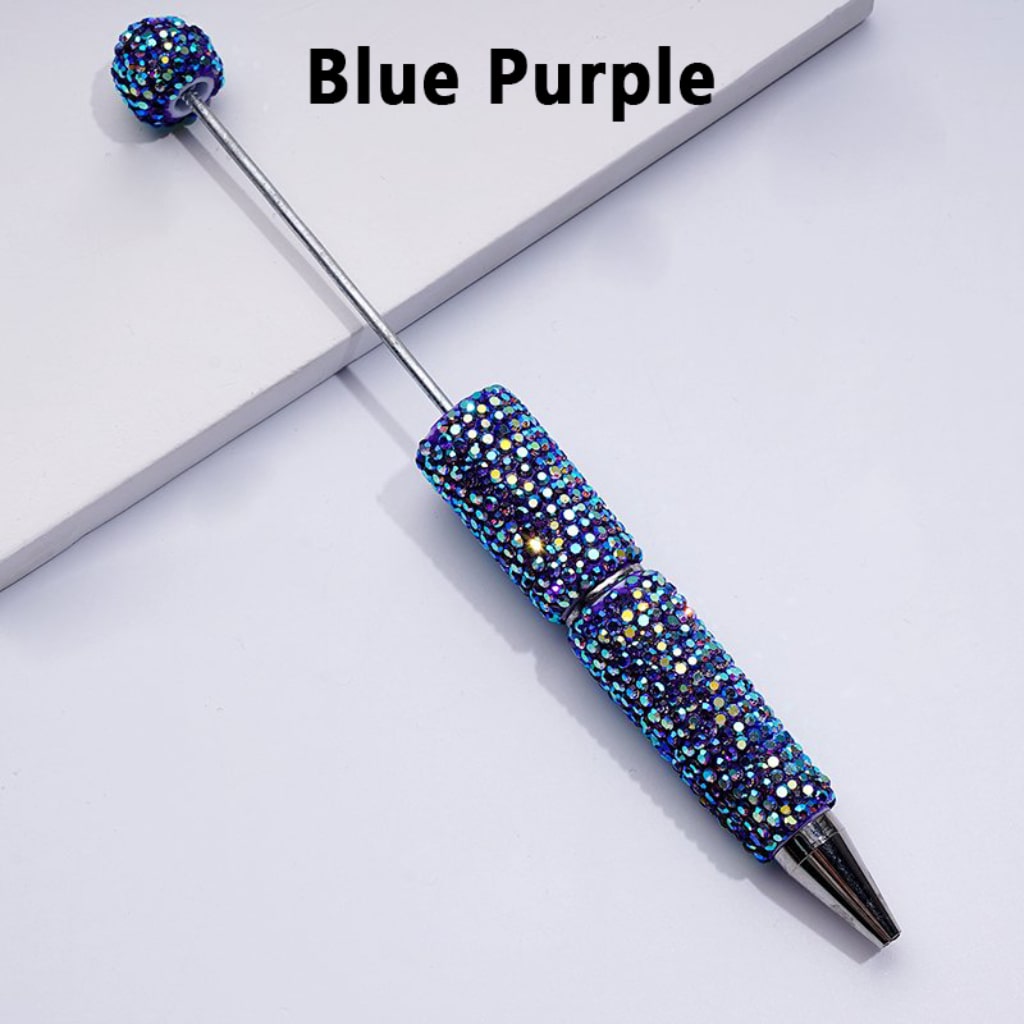 Beadable Clay Pens with AB Rhinestones Covered the Entire Pen in Solid Color