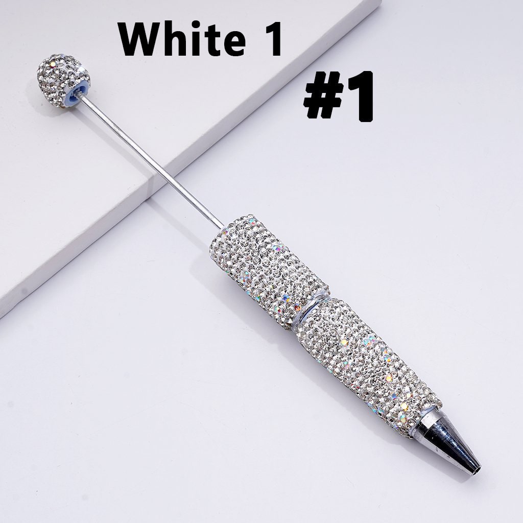 Beadable Clay Pens with Multi-Color & AB Rhinestones Covered the Entire Pen