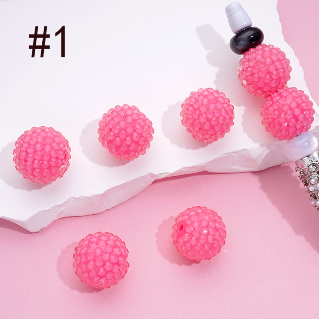 Acrylic Rhinestone Beads, Jelly Color Rhinestones, 20MM
