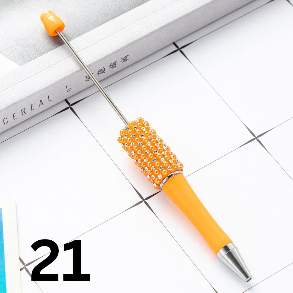 Beadable Pens in Solid Colors with Rhinestones and Flatback Pearls
