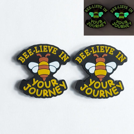 Luminous Bee-Lieve in Your Journey Silicone Focal Beads