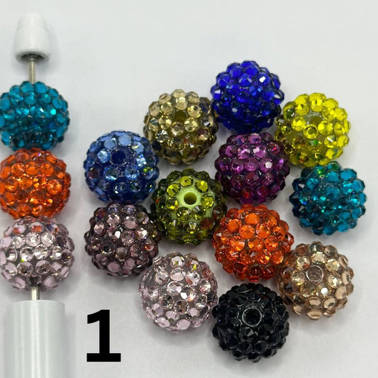 Crystal Rhinestone Beads Glossy Shiny Clear Acrylic Beads 16mm