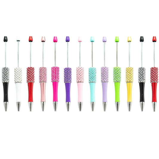 Beadable Pens in Solid Colors with Rhinestones and Flatback Pearls