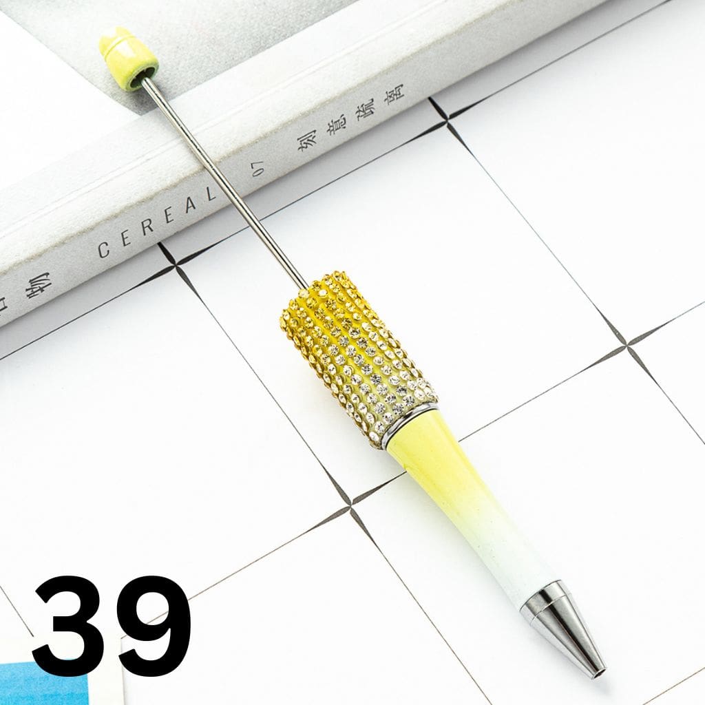 Beadable Pens in Ombre Colors with Ombre Colored Rhinestones - Rhinestone Beaded Pens