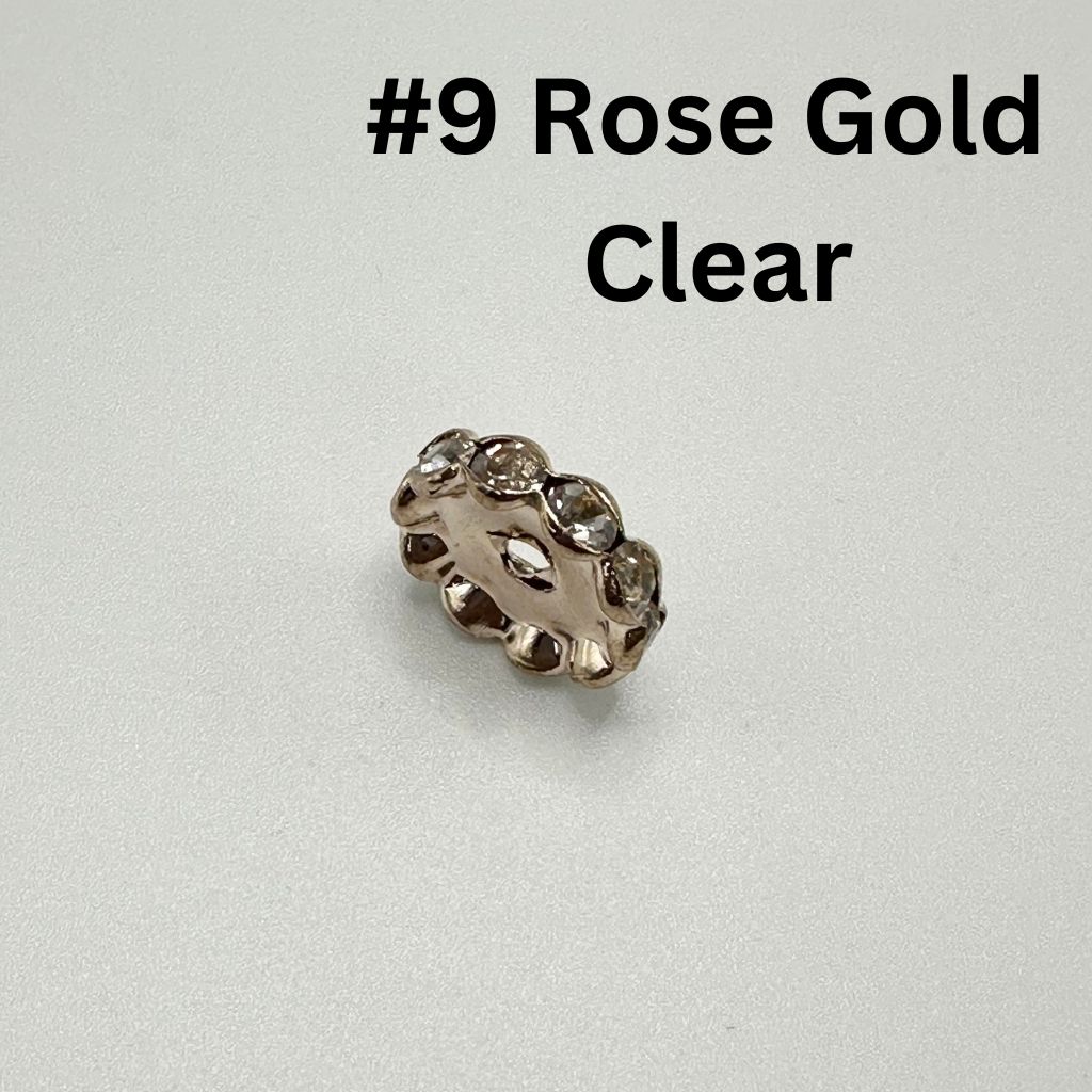 Metal Wave Shape Spacers with Rhinestones in Solid Colors, 15mm