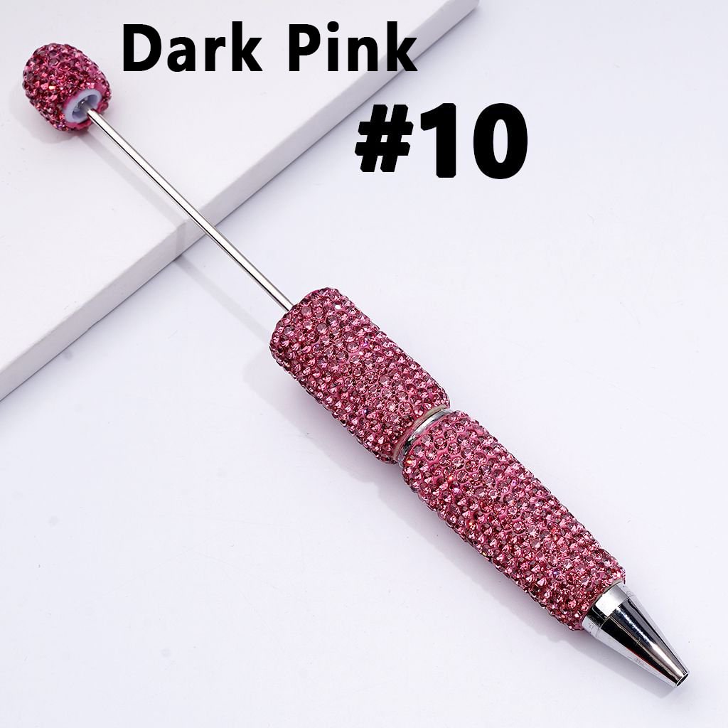 Beadable Clay Pens with Shiny Rhinestones Covered the Entire Pen