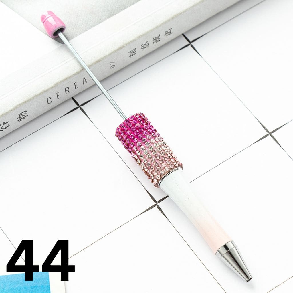Beadable Pens in Ombre Colors with Ombre Colored Rhinestones - Rhinestone Beaded Pens