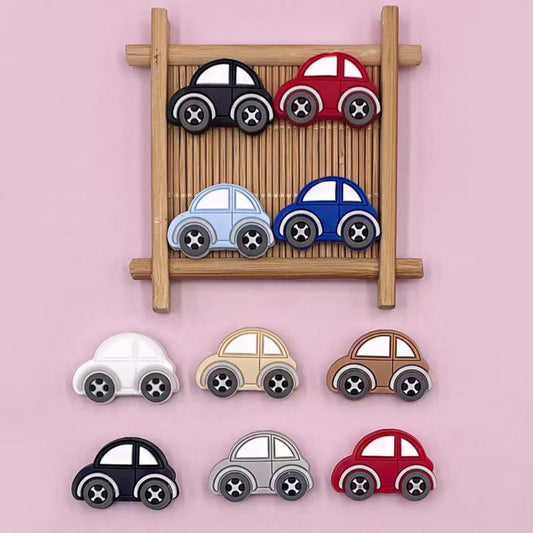 Silicone Focal Beads Cute Mini Vehicles Cars Multi-Color