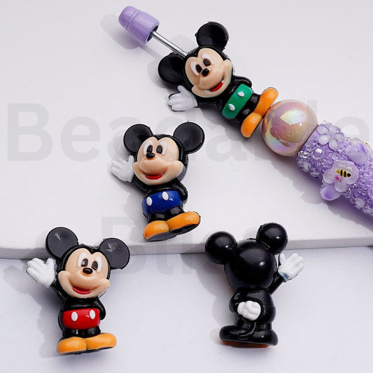 Mini Cute Vivid Micke Mous Disne with White Gloves Soft PVC Rubber Beads, Random Mix